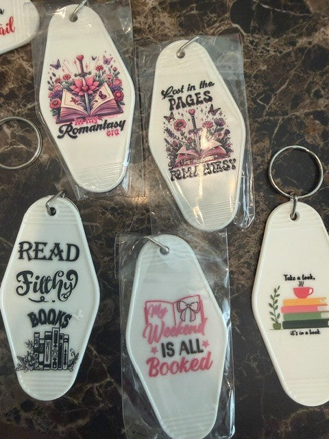 White Motel Keychains